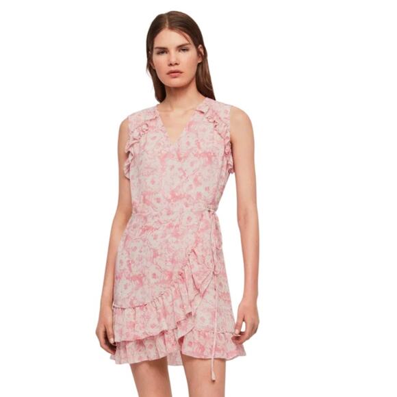 ALLSAINTS Priya Rosa holdup Mini Dress Size Small - Picture 1 of 13
